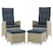 Alaterre Furniture Haven All-Weather Wicker Outdoor Recliners with Ottomans and Cushions, PK2 AWWE01EE - alternate 1